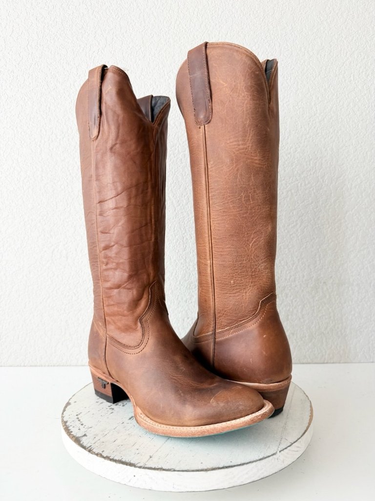 Lane Plain Jane Desert Clay Brown Cowboy Boots Western Cowgirl Mid Calf Size 8